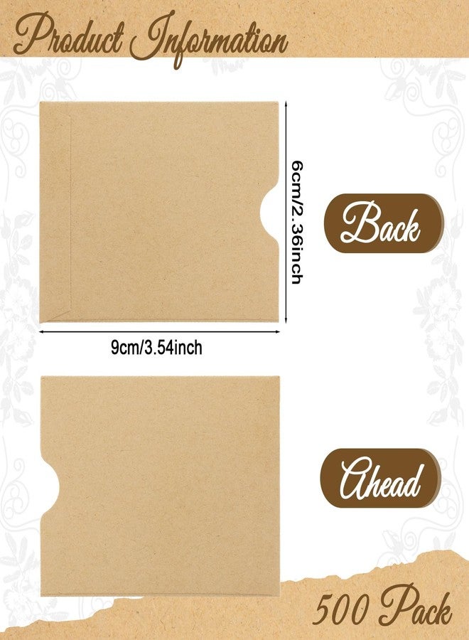 Tinsky 500 Pack Gift Card Envelopes 2.4 X 3.5 Inches Paper Credit Card Sleeve Key Card Holder for Protector Business Party Office (Brown) - Image 5